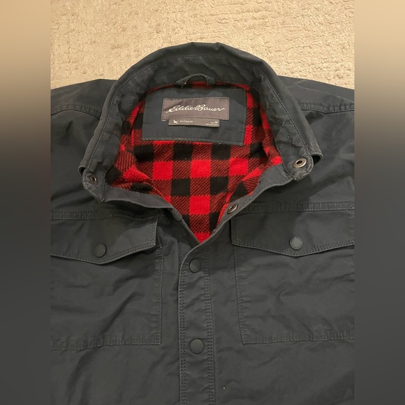 Eddie Bauer Flannel Lined Button Up Shirt Jacket - Picture 2 of 6